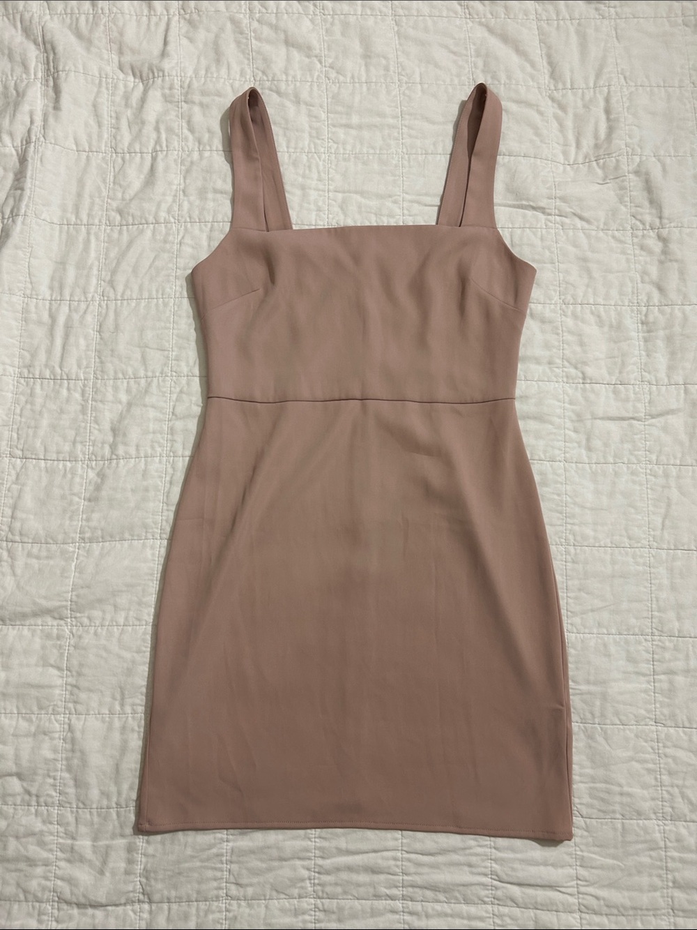 Babaton by Aritzia Dusty Rose Square-Neck Mini Dress